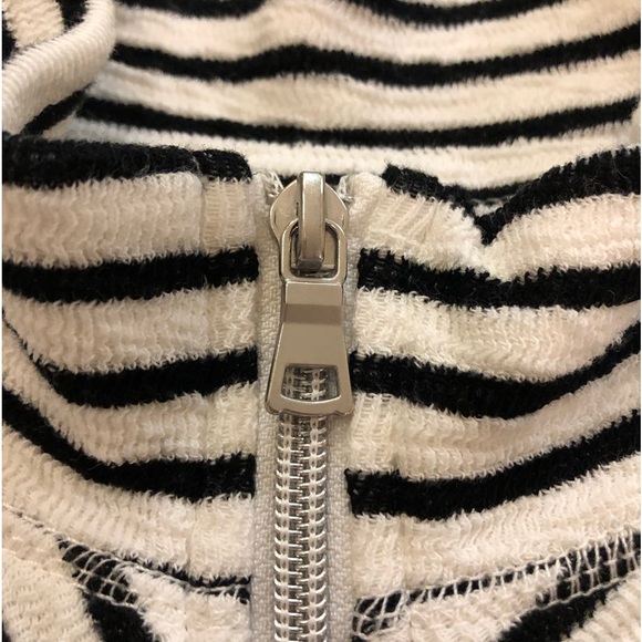 Ruby Rd. Sweatshirt Jacket Striped Full Zip Mock Neck Size M Petite Cotton blend - Picture 2 of 13